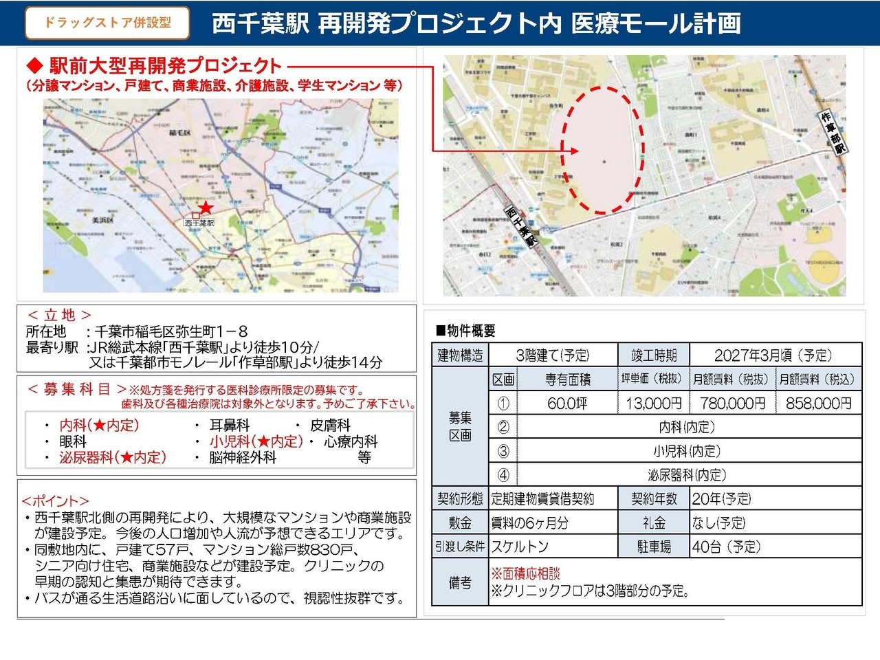 C00051 西千葉駅 再開発プロジェクト内 医療モール計画