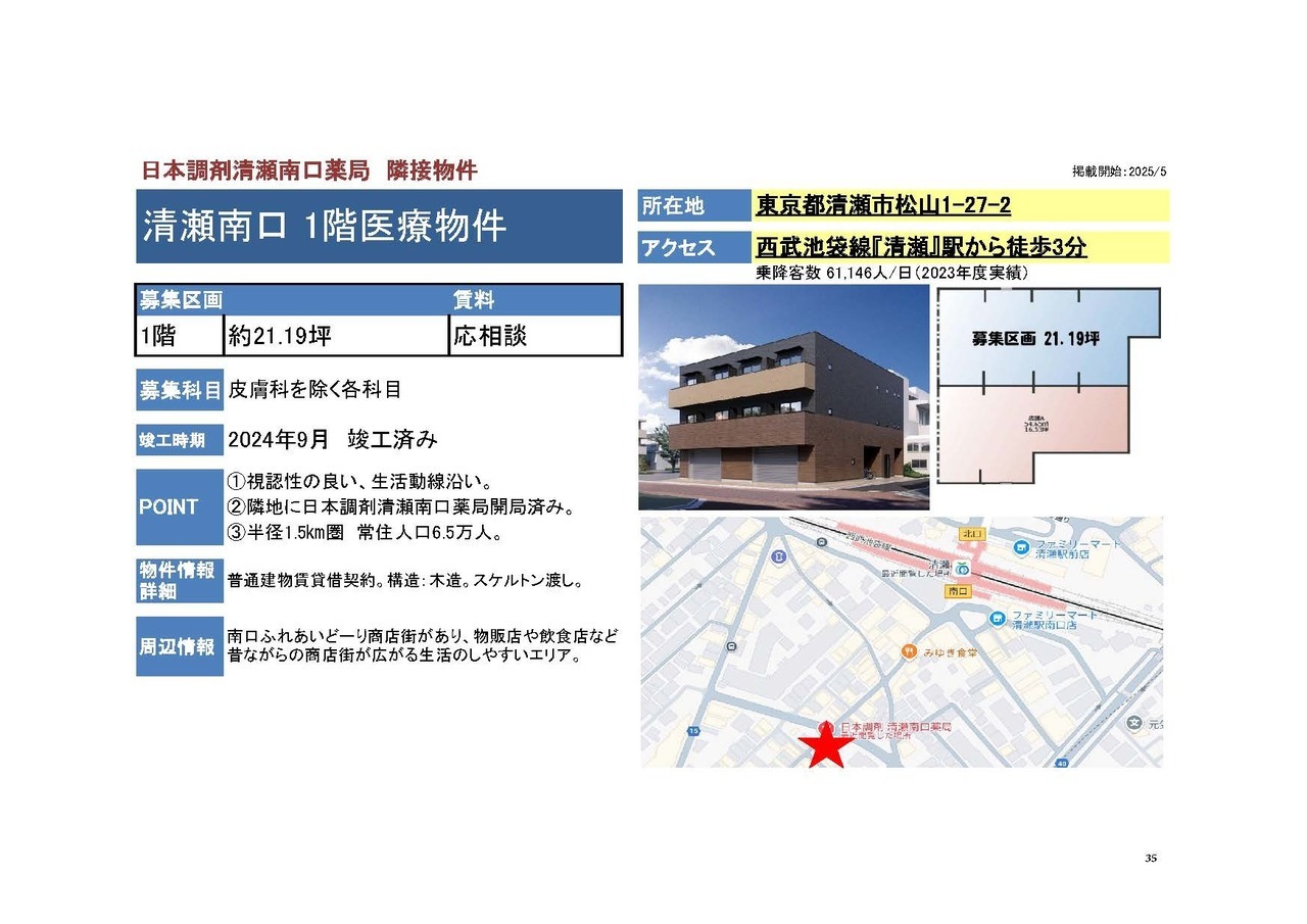 N00147 清瀬南口 1階医療物件