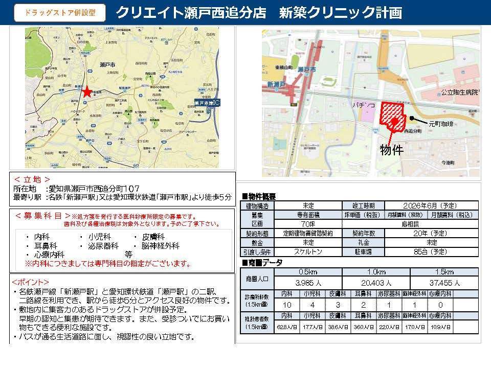 C00049 瀬戸市西追分 新築戸建てクリニック計画