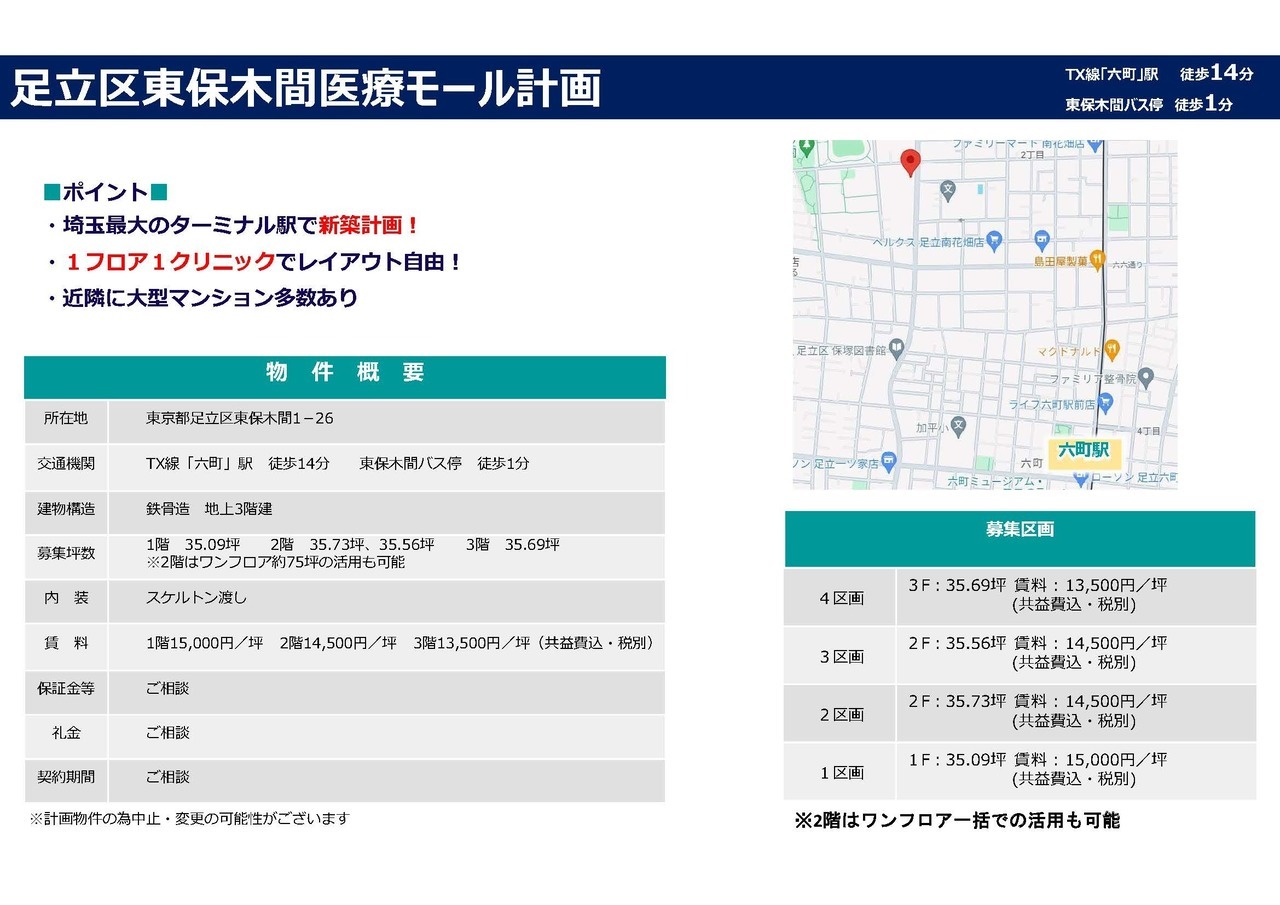 NA00025 足立区東保木間医療モール計画