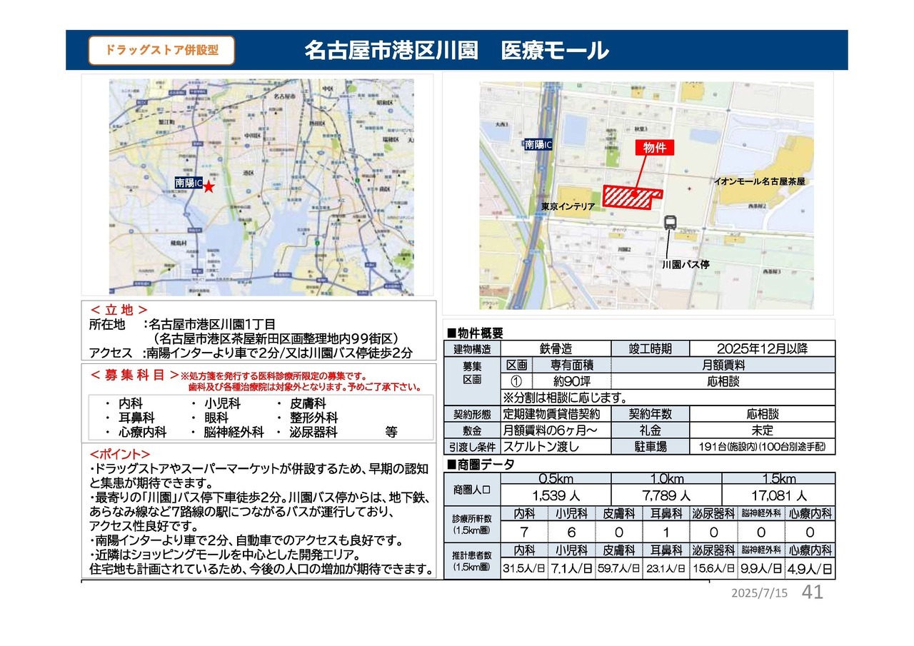 C00044 名古屋市港区川園 医療モール