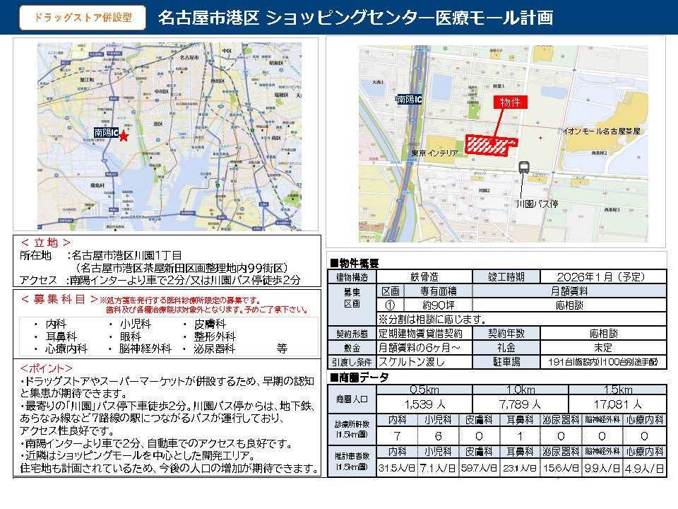 C00044 名古屋市港区川園 医療モール